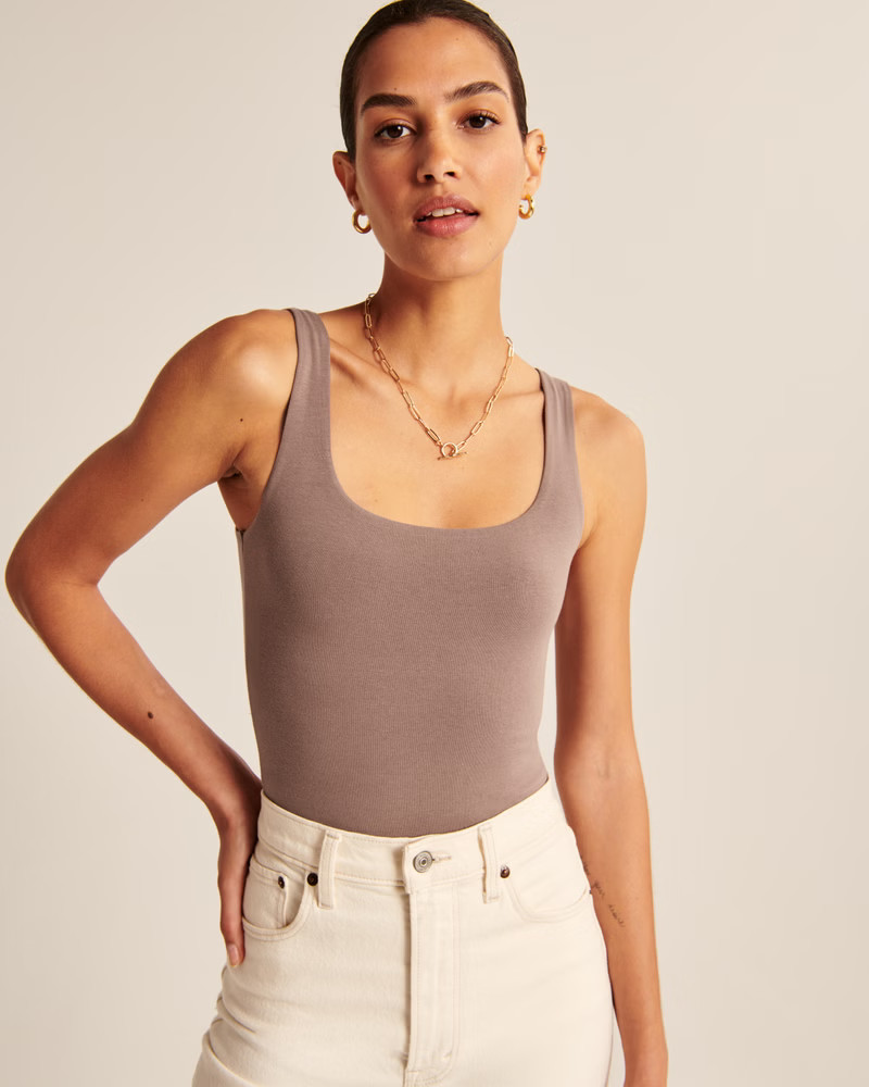 Cotton Seamless Fabric Tank Bodysuit | Abercrombie & Fitch (US)