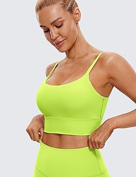 CRZ YOGA Adjustable Longline Sports Bra for Women - V Back Wireless Workout Padded Yoga Bra Cropp... | Amazon (US)