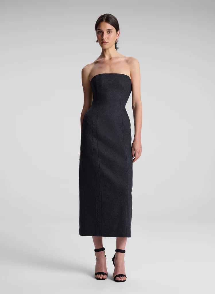 Elizabeth Wool Cashmere Strapless Midi Dress | A.L.C