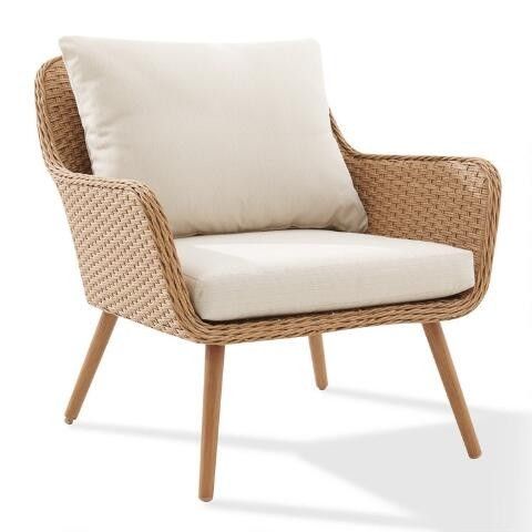 Oatmeal All Weather Wicker Simona Outdoor Seating Collection | World Market