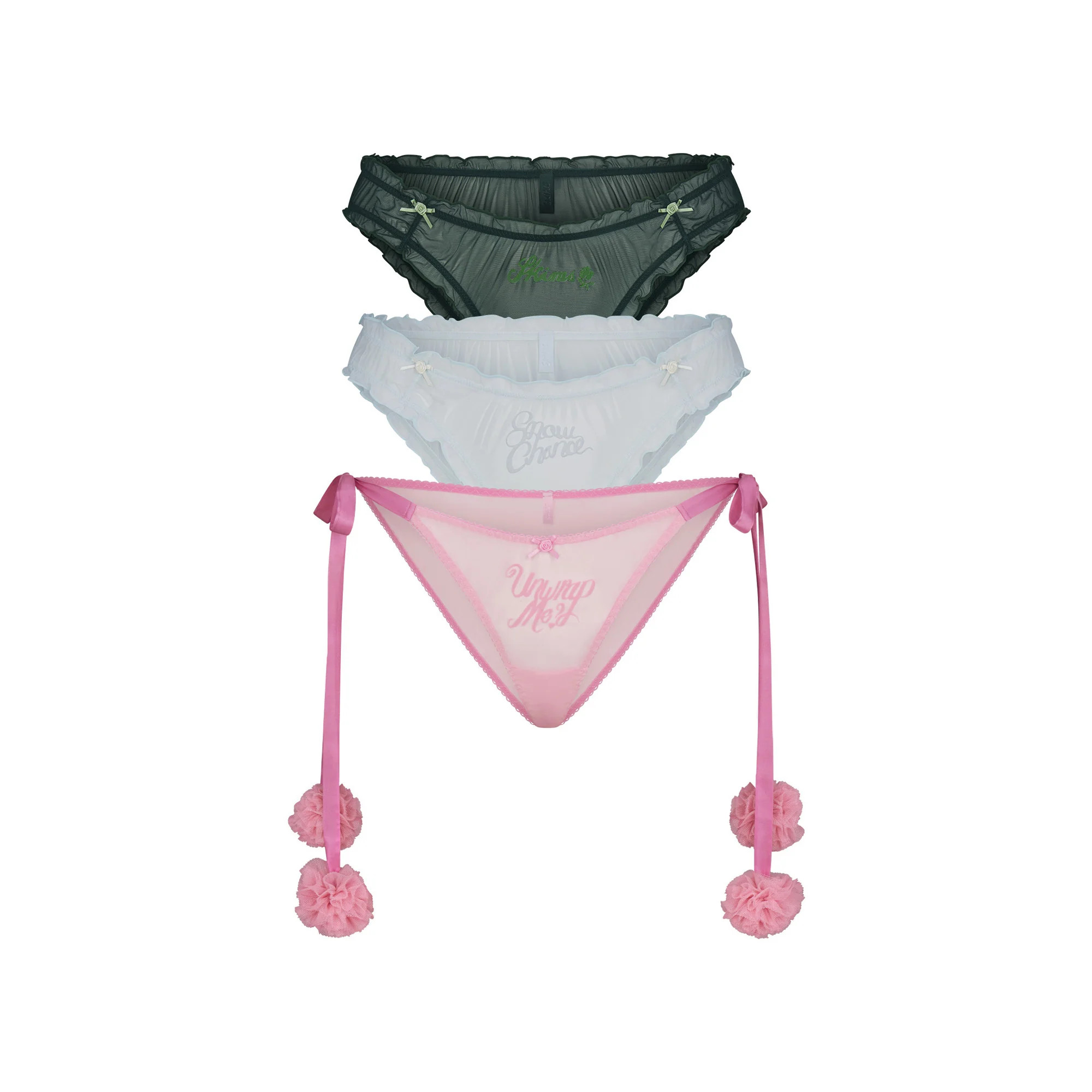 SKIMS Holiday Bikini 3-Pack | Blue | Small | Ultra Fine Mesh | SKIMS (US)