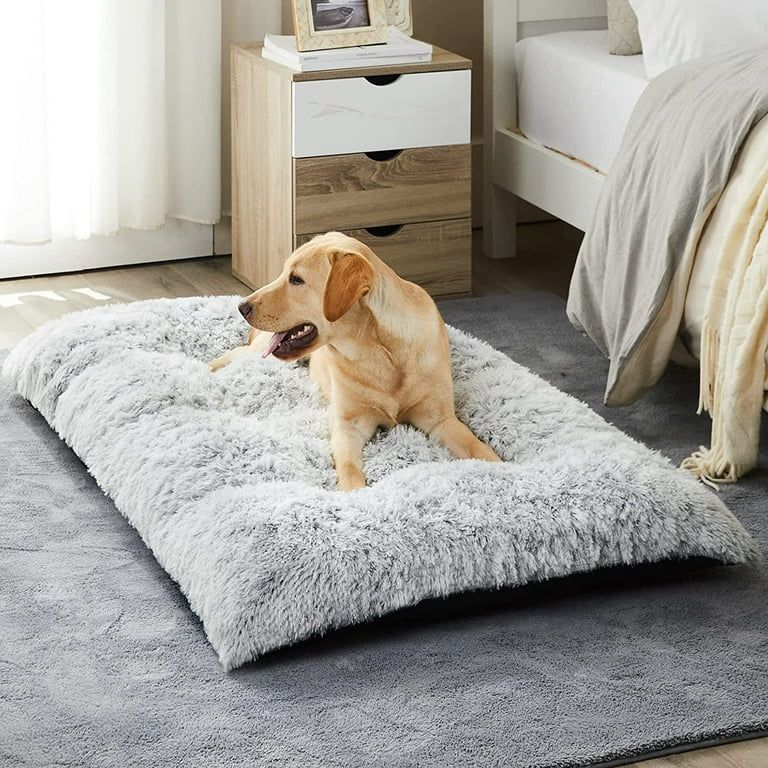 Reyox Large Dog Bed, Plush Dog Cage Bed Fluffy, Washable Dog Mat with Non-Slip Bottom for Large a... | Walmart (US)