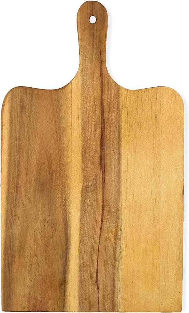 Small Wood Cutting Board with Handle - Wood Serving Board - Natural Wood Cheese Board - Rustic De... | Amazon (US)
