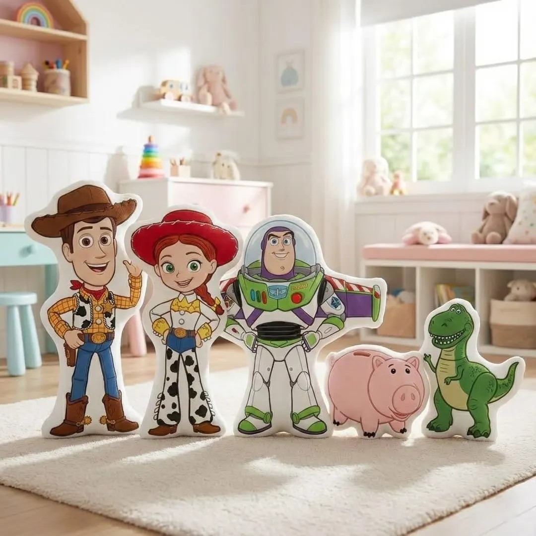 Toy Story Character Pillow, Woody Buzz Jessie Rex Hamm Alien Mr Potato Head Cushion, Cute Cartoon... | Etsy (US)