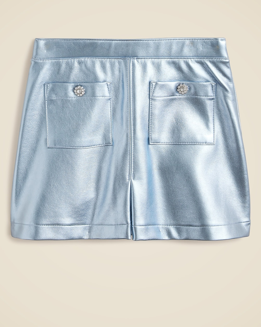 Girls' patch-pocket skirt in metallic faux leather | J. Crew US