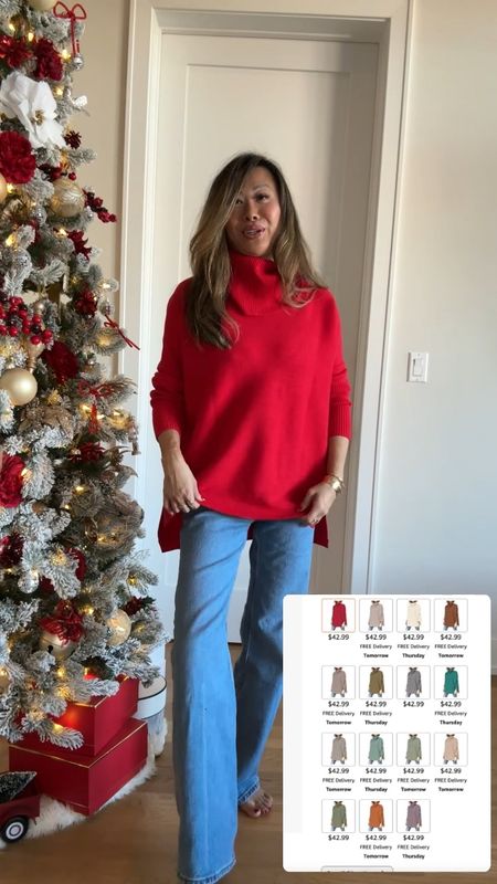 Holiday Amazon sweater, holiday outfits, holiday casual, holiday fashion, Amazon finds, Abercrombie jeans. Size small sweater and size 26 denim 

#LTKstyletip #LTKHoliday #LTKfindsunder50