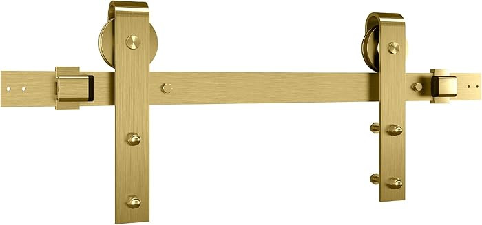 National Hardware, 72 in, Brushed Gold N700-006 Interior Sliding Barn Door Hardware One Piece Des... | Amazon (US)