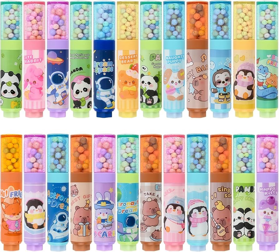 24 Pcs Cute Retractable Eraser for Pencils Cute Stationery Supplies Kawaii Erasers Fun Cartoon Er... | Amazon (US)