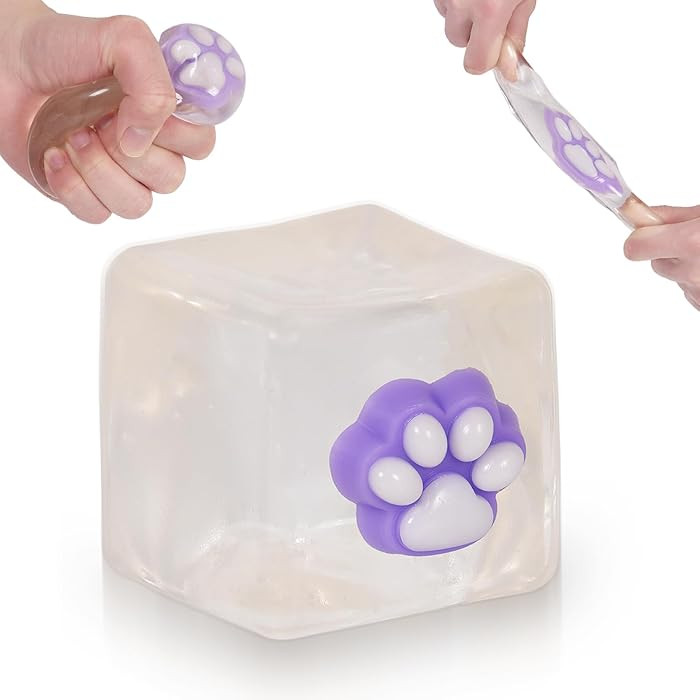 Cat Paw Ice Cube Squishy,Medium 1.98 Inch Stress Cube Squeeze Toy,Soft Slow Rebound Squishy Cube ... | Amazon (US)