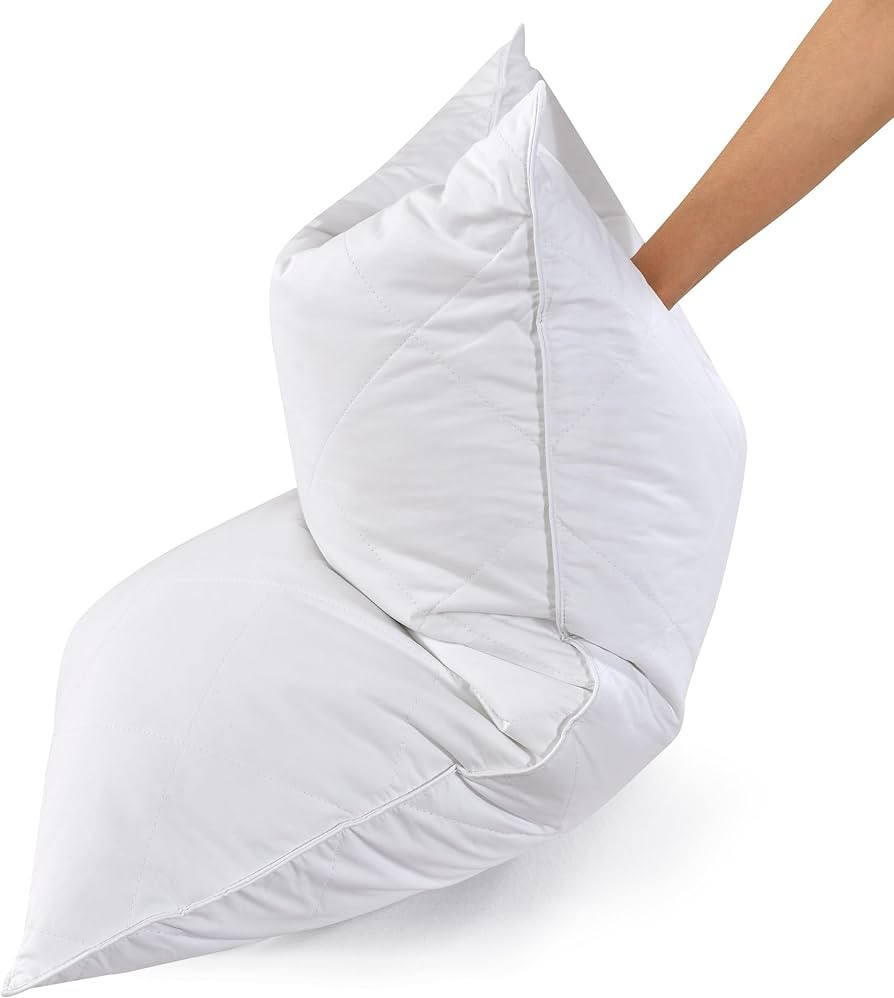 Three Geese White Goose Feather & Cotton Pillows King Size Set of 2 - Soft 600 Thread Count 100% ... | Amazon (US)