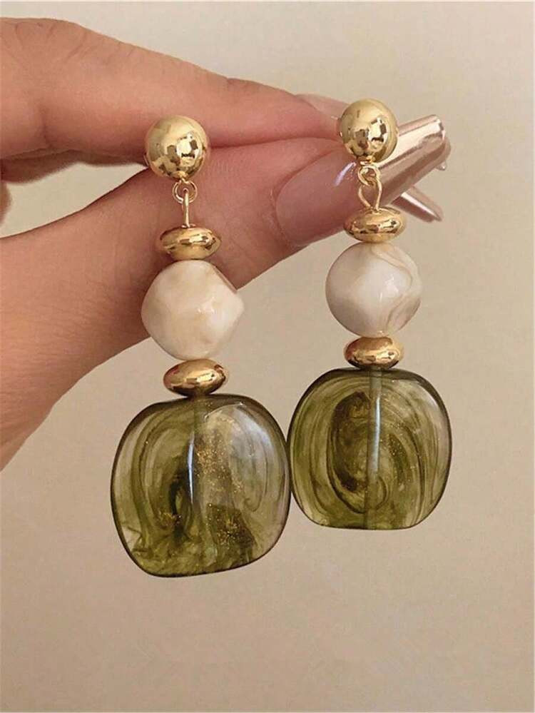 Green Drop Earrings | SHEIN