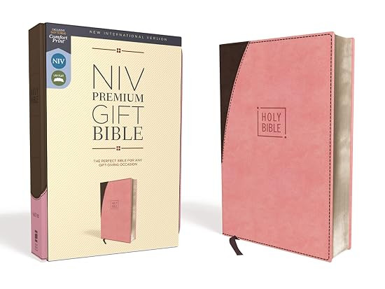 NIV, Premium Gift Bible, Leathersoft, Pink/Brown, Red Letter, Comfort Print: The Perfect Bible fo... | Amazon (US)