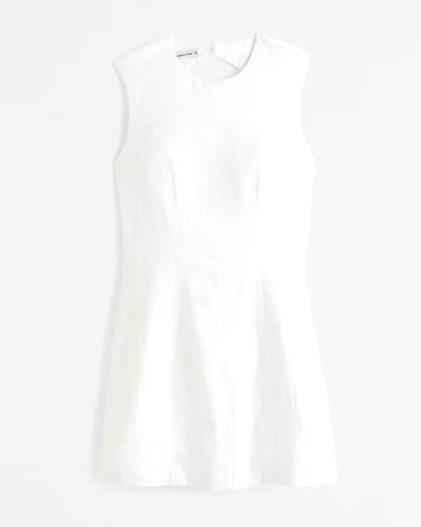 Women's Linen-Blend Shell Mini Dress | Women's | Abercrombie.com | Abercrombie & Fitch (US)