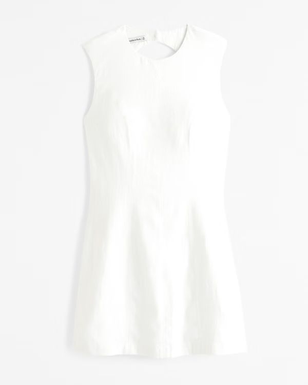 Linen-Blend Shell Mini Dress | Abercrombie & Fitch (US)