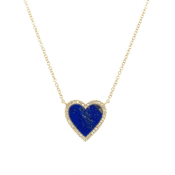 Lapis & Diamond Heart Necklace | Jennifer Miller Jewelry