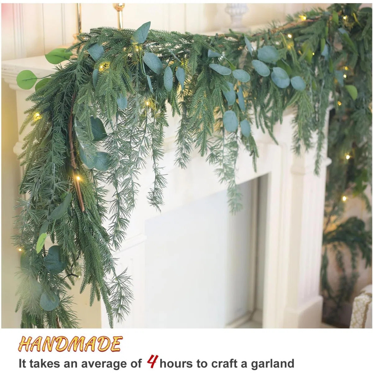 Real Touch Norfolk Pine Garland With Tassels, Premium Christmas Garland (Norfolk & Tassels, 6FT) | Wayfair North America