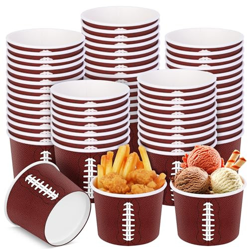 Shojoy 100 PCS Football Bowls, 8 OZ Paper Snack Bowls Party Favors Decor | Amazon (US)