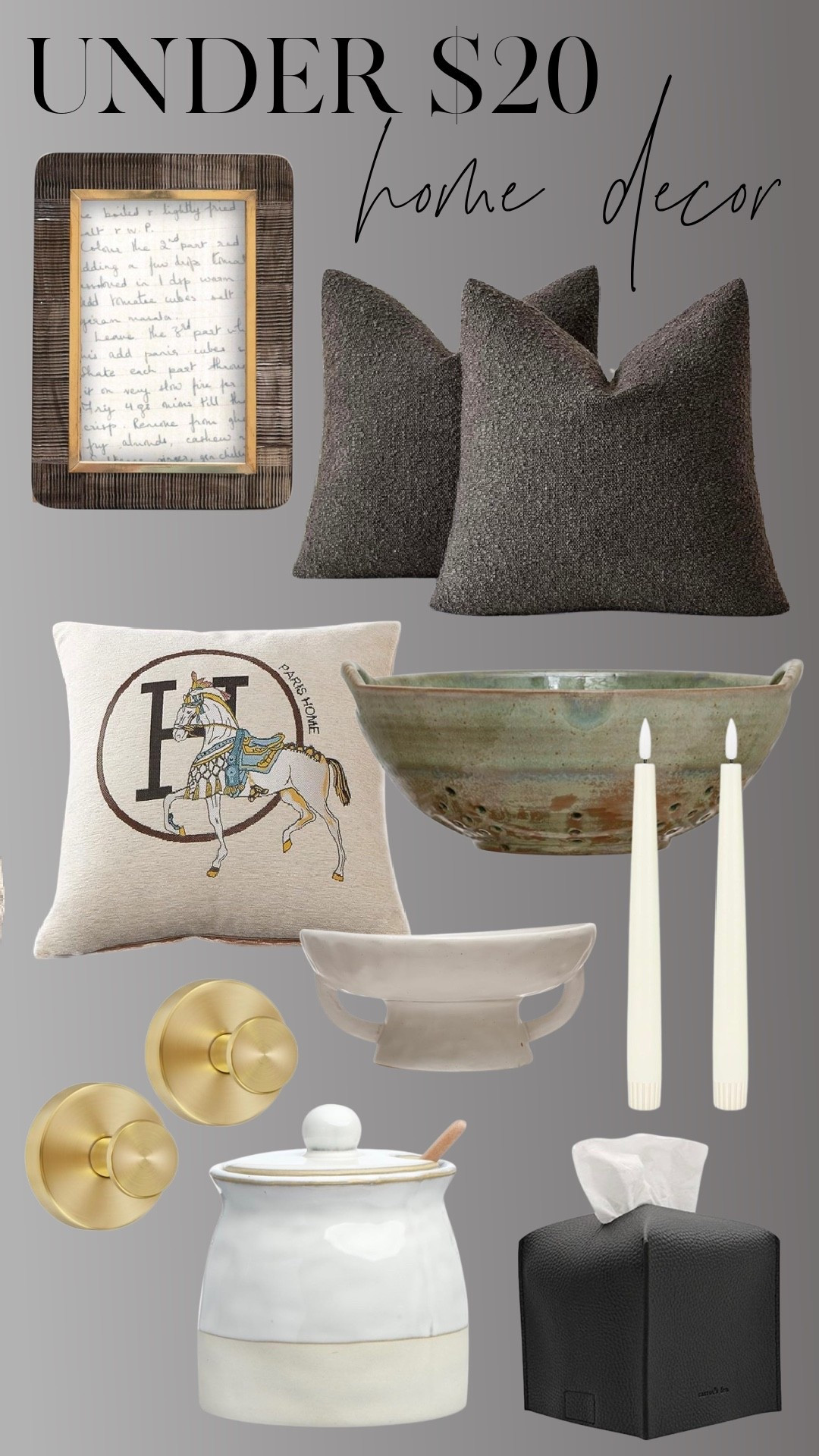 Champagne taste on a beer budget 🤍
These are the under-$20 home pieces I reach for again and again—the ones with weight, texture, and thoughtful detail that make a space feel finished. I thrift whenever I can, but when I can’t, these affordable finds never disappoint. They mix beautifully with vintage, layer into any room, and always look far more expensive than they are.

Every single piece here is under $20 and on repeat in our home.

#LTKHome #LTKSaleAlert