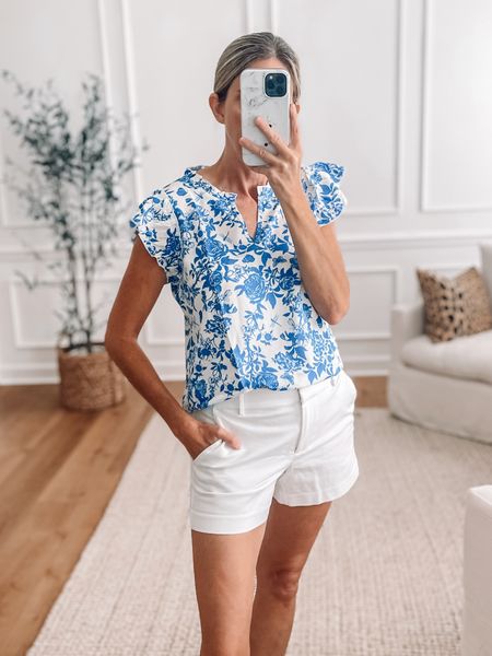 🌟How pretty is this Amazon top! Lightweight silky like material. Wearing a small. Dress it up or down. Shorts 40% off 🙌 Wearing a size 2. 

Amazon outfits 
Workwear 
Summer outfit ideas 




#LTKFindsUnder50 #LTKSeasonal #LTKSaleAlert