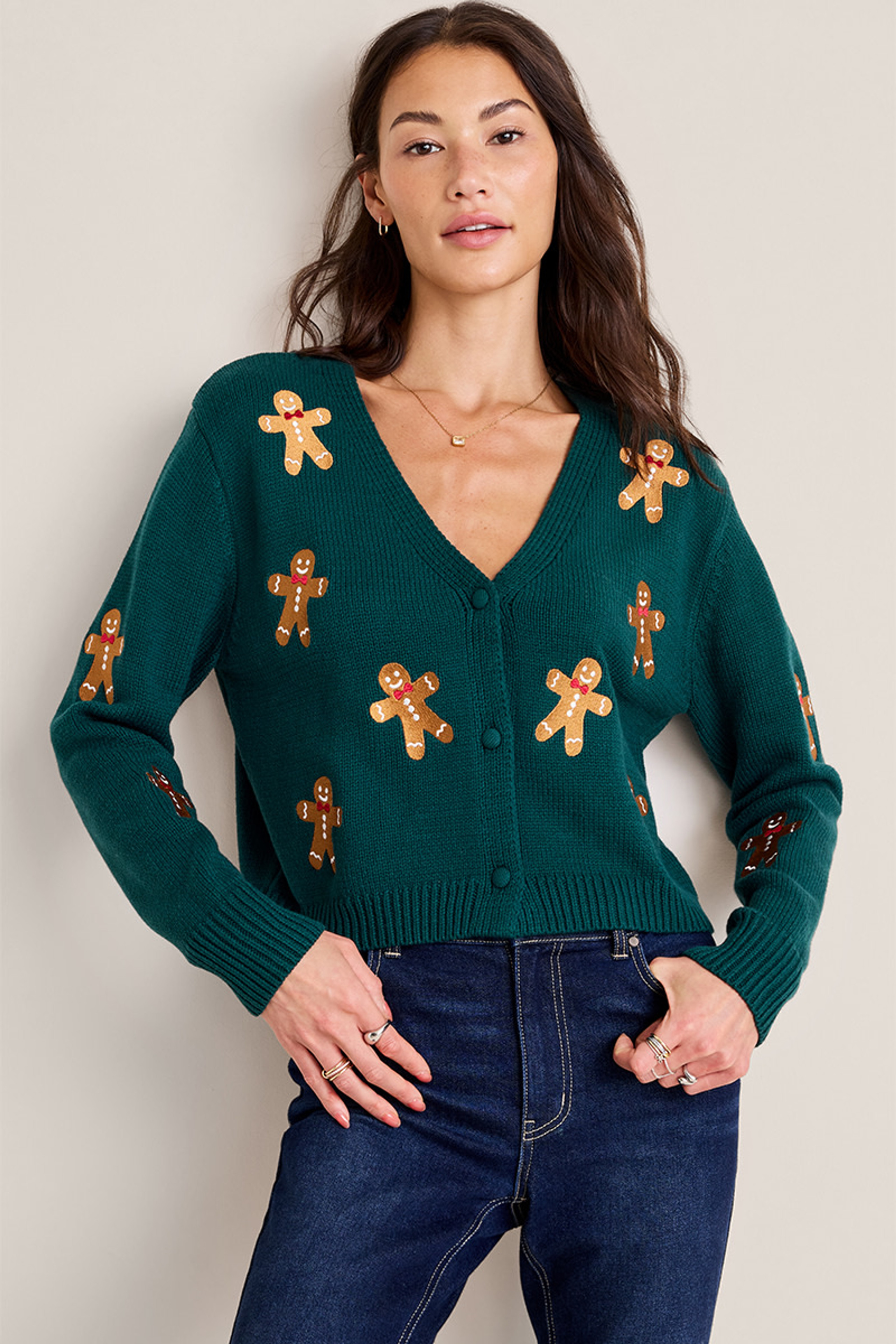 Gingerbread Button Down Cardigan | Francesca's