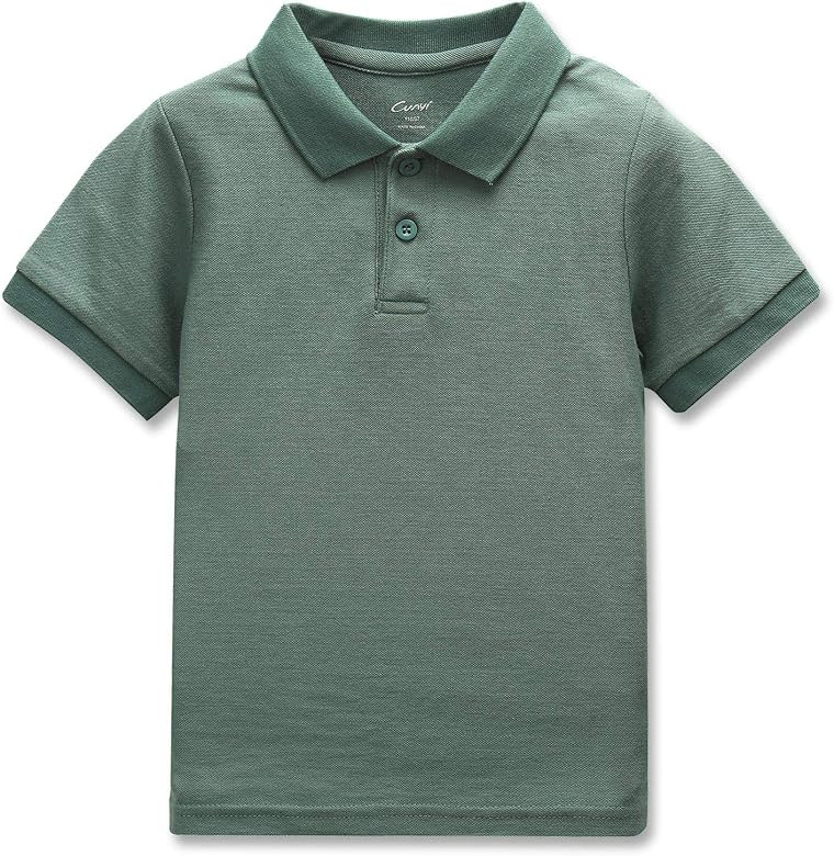 CUNYI Boys' Cotton Pique Polo Shirts Uniform Short Sleeve Tops | Amazon (US)