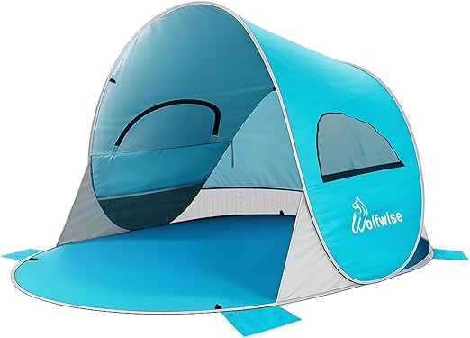 Wolfwise Pop up Beach Tent Sun Shelter with UPF50+ UV Protection, Instant Easy Setup Popup Beach ... | Amazon (US)