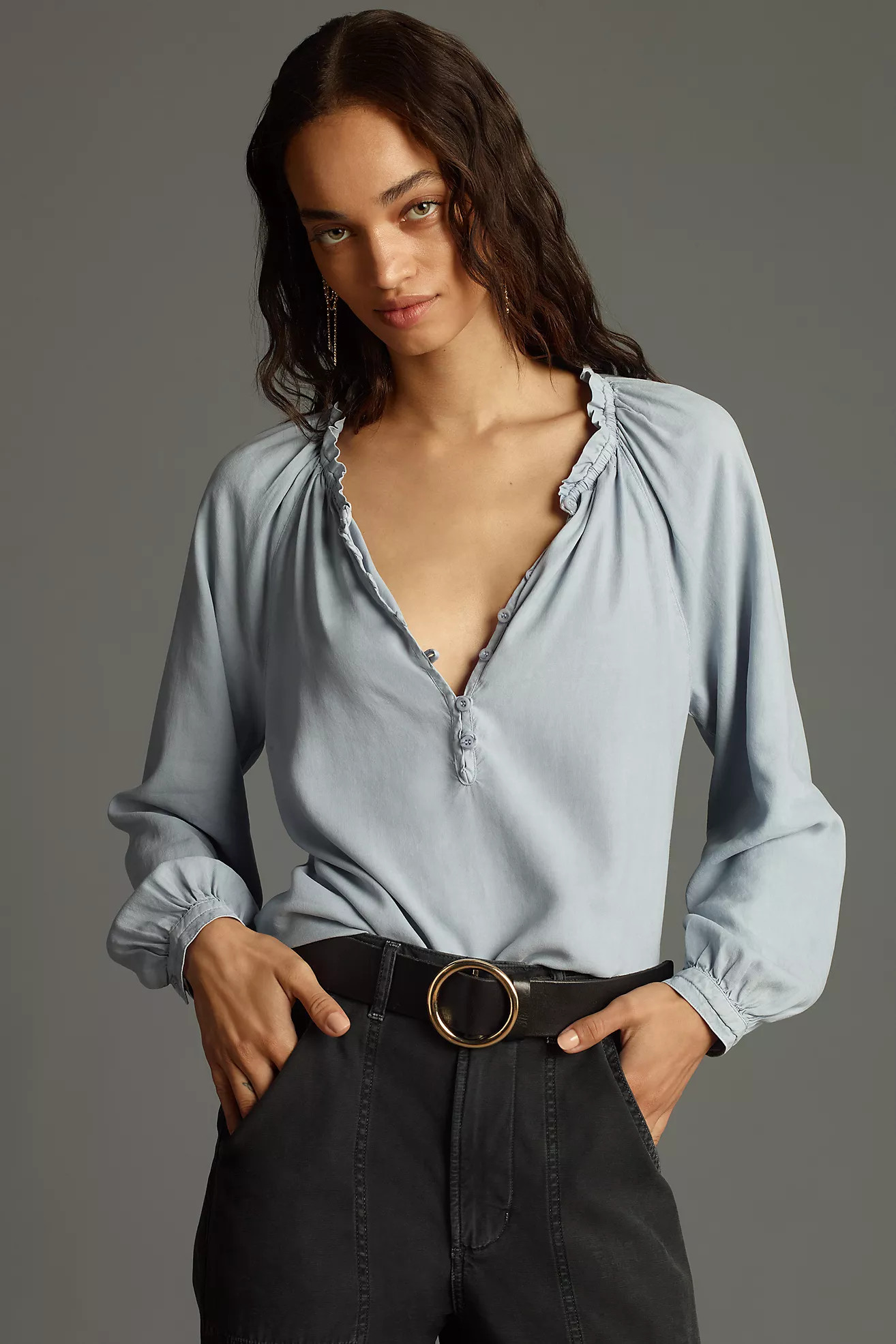 Cloth & Stone Long-Sleeve Raglan Blouse | Anthropologie (US)