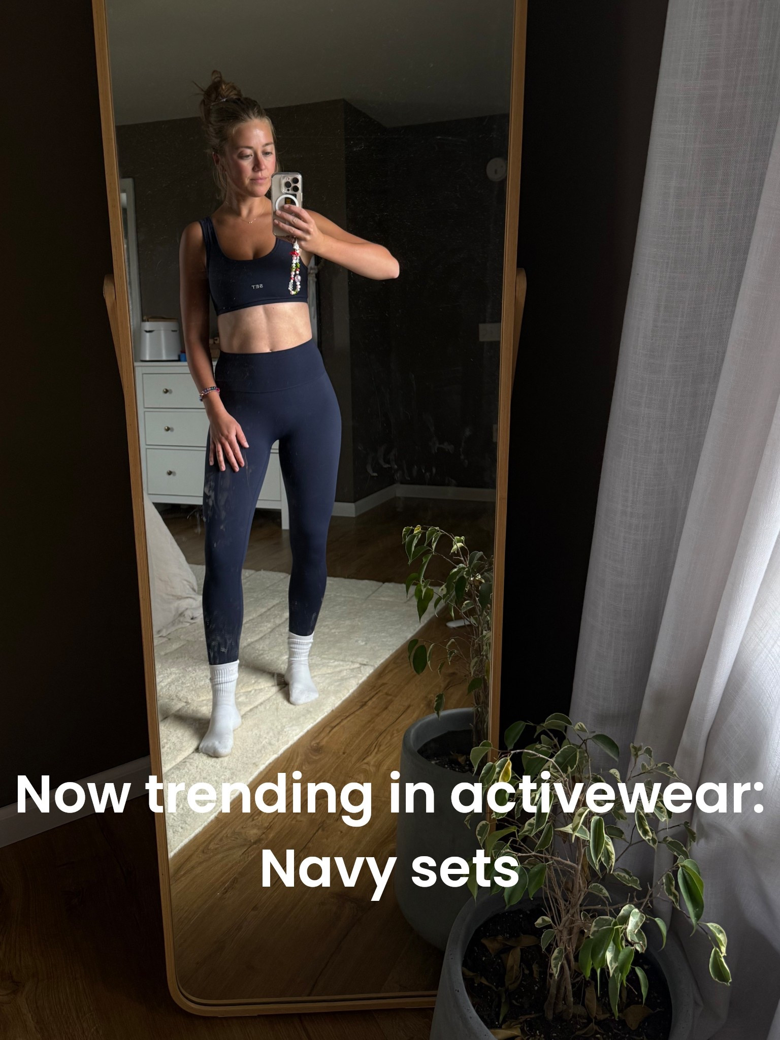 Navy is the color every it girl is wearing to Pilates rn!! & this fabric from set active is butter. Wearing small in both top & bottom. Fits TTS. Code Linny15 for 15% off set active!! 

#LTKSaleAlert #LTKActive #LTKFallSale