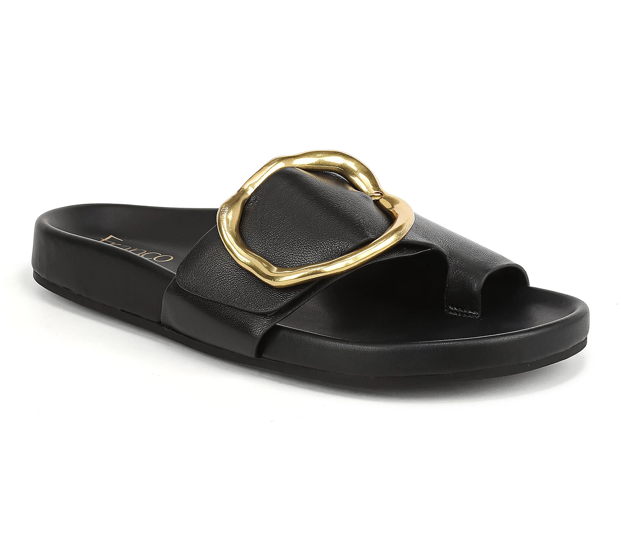 Franco Sarto Leather Slide Sandals - Brianka | QVC