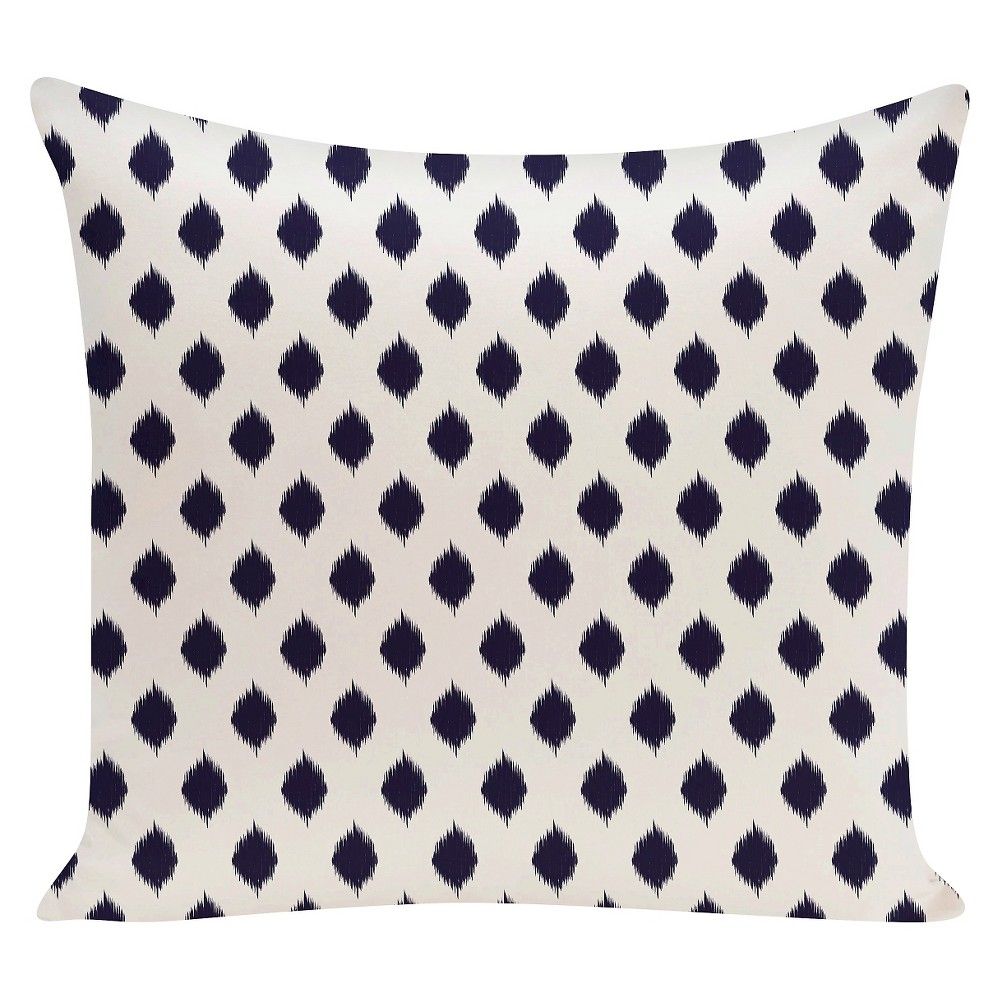 Navy IKAT Geometric Print Throw Pillow Spring (16""x16"") - E By Design, Adult Unisex, Blue | Target