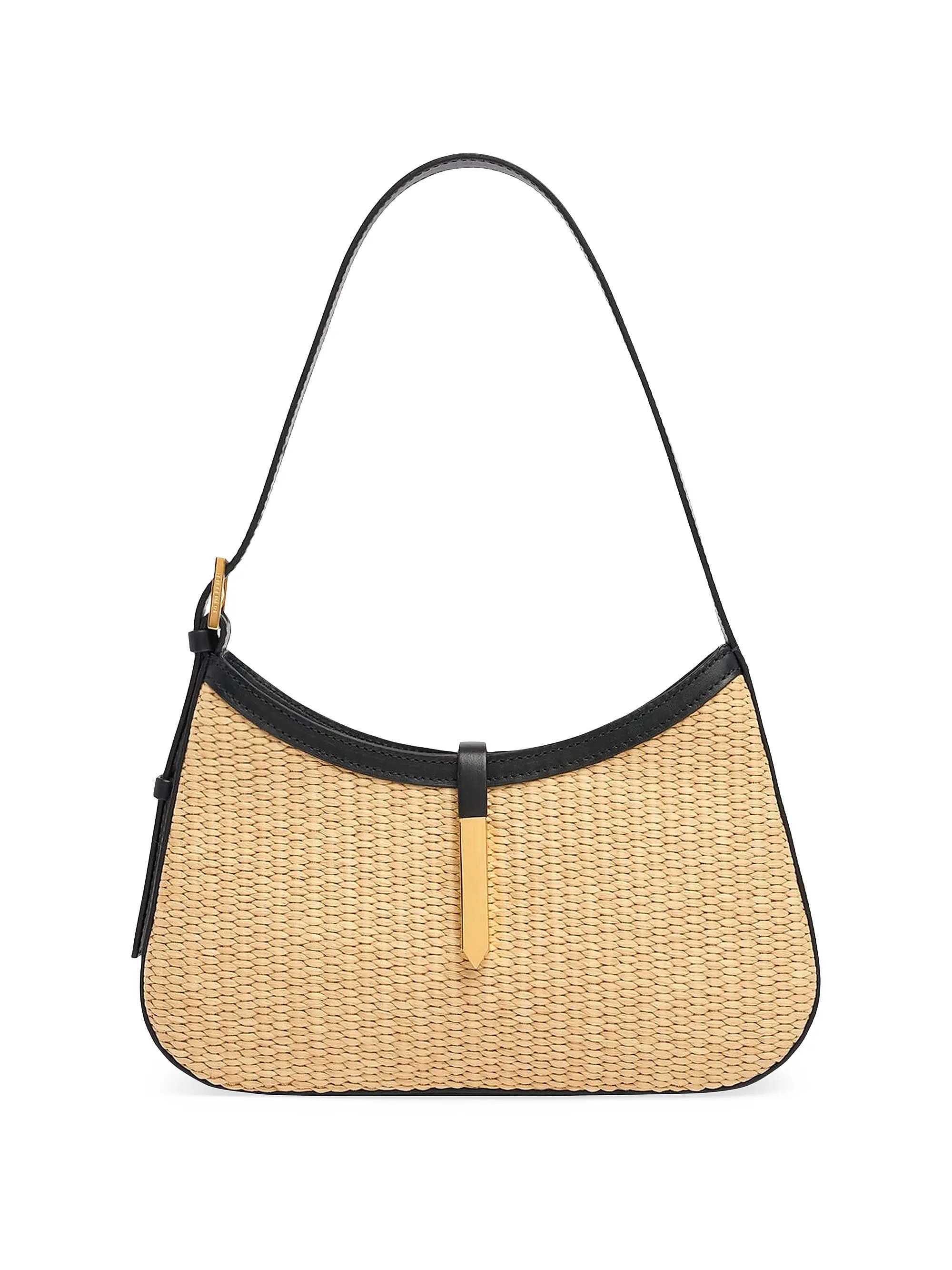 Tokyo Raffia & Leather Shoulder Bag | Saks Fifth Avenue