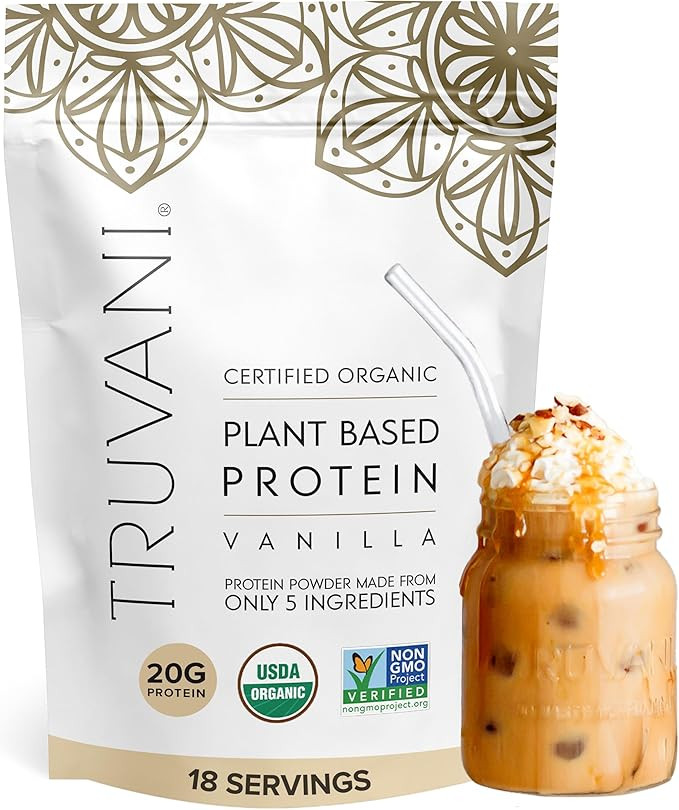 Truvani Vegan Protein Powder | Vanilla | 20g Organic Plant Based Protein | 18 Servings | Keto | G... | Amazon (US)