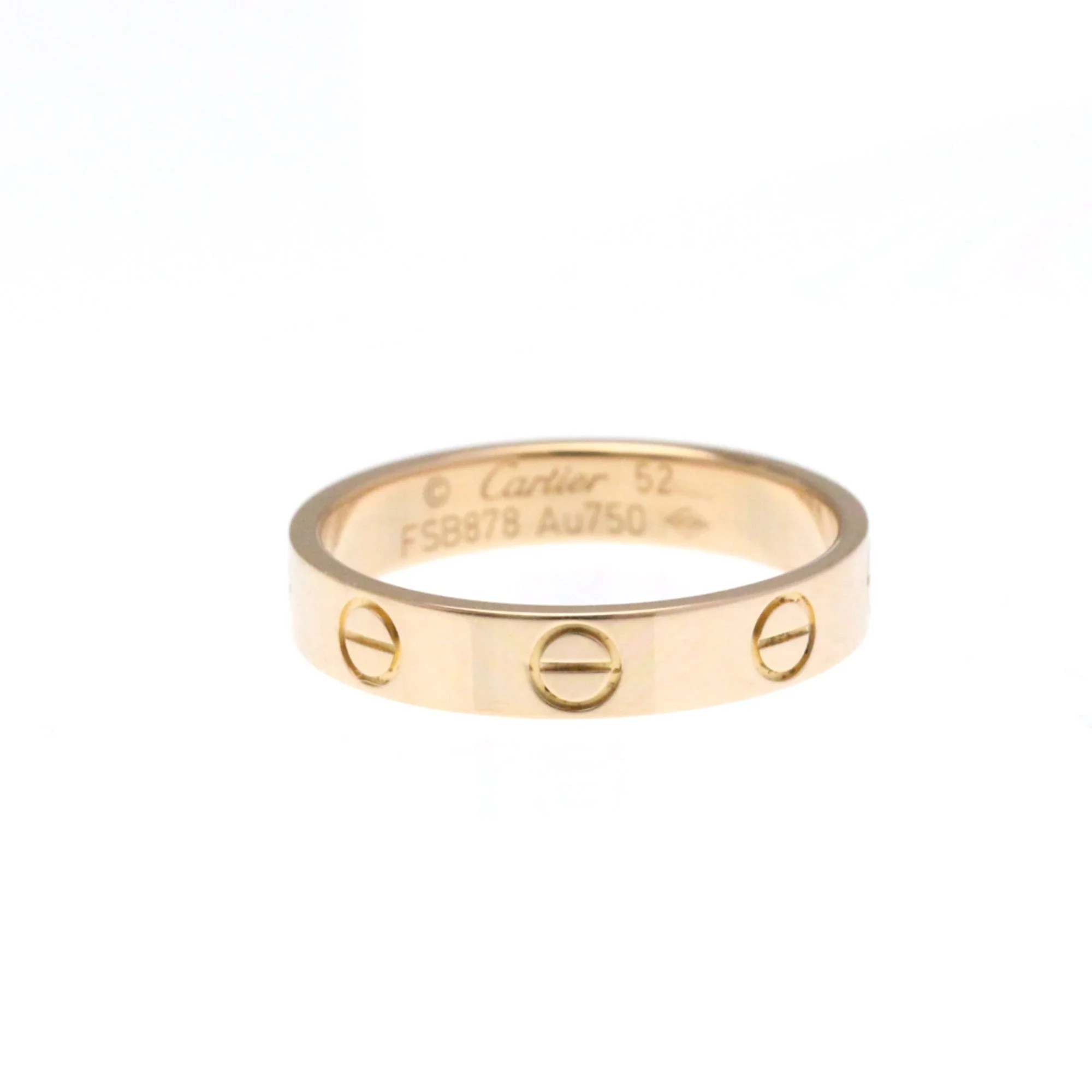 Pre-Owned Cartier Mini Love Ring Pink Gold (18K) Fashion No Stone Band Ring Pink Gold (Good) | Walmart (US)