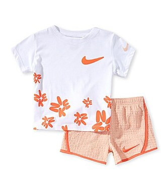 Nike Little Girls Short Sleeve Bold Play Tee Tempo Shorts 2-Piece Set - 5 | Dillard's