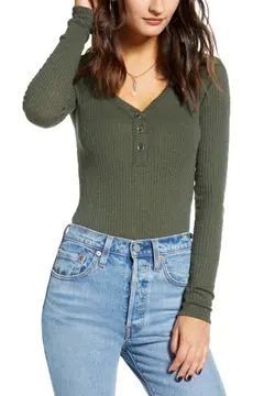 Ribbed Henley Bodysuit | Nordstrom