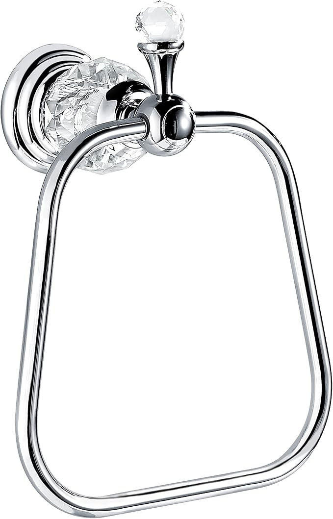 WINCASE Crystal Towel Ring, Chrome Hand Towel Holder, Silver Towel Rack Hanger for Bathroom, Towe... | Amazon (US)
