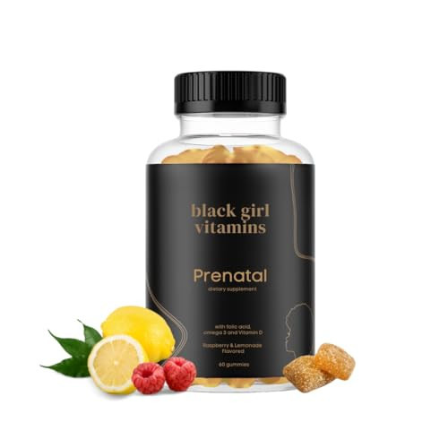 Black Girl Vitamins - Prenatal Gummies for Women Vitamin with Folate for Bone Health Support, Gluten-Free, (Raspberry-Lemonade), 60ct | Amazon (US)