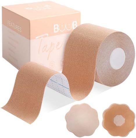 Boob Tape and 2 Pcs Petal Backless Nipple Cover Set, Breathable Breast Lift Tape Boobytape for Br... | Amazon (US)