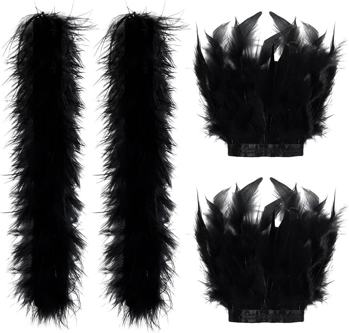 4 Pcs Feather Slap Bracelets for Women Feather Cuff Women Feather Slap Bracelet Wrist Decoration ... | Amazon (US)
