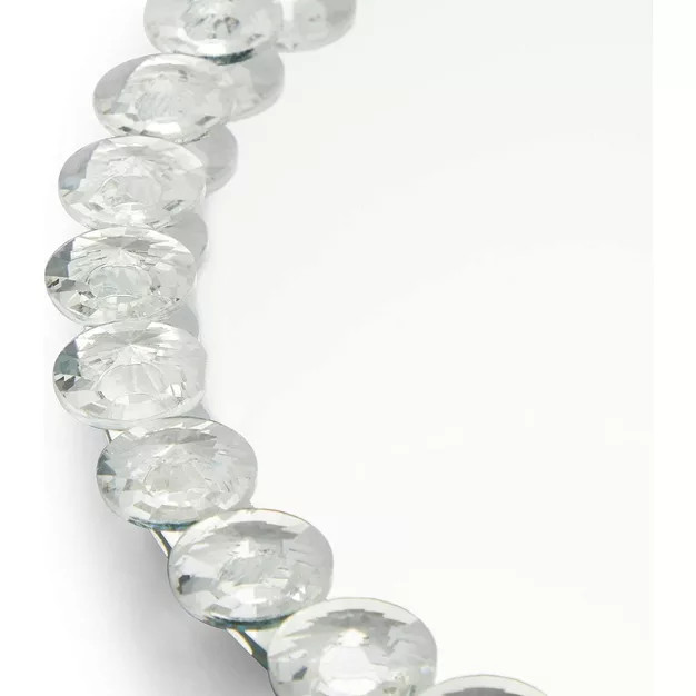 Okuna Outpost Crystal Bead Mirrored Tray for Perfume, Vanity Organizer Serving Platter, Round, 12... | Target