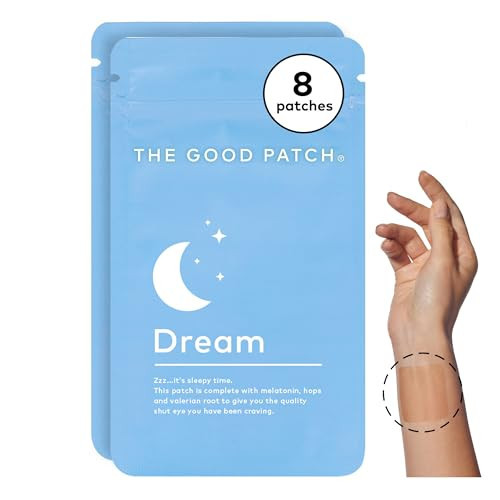 The Good Patch Plant Powered Sleep Support - Sustained Release Dream Patch with Melatonin, Hops, Valerian Root (8 Total Patches) | Amazon (US)