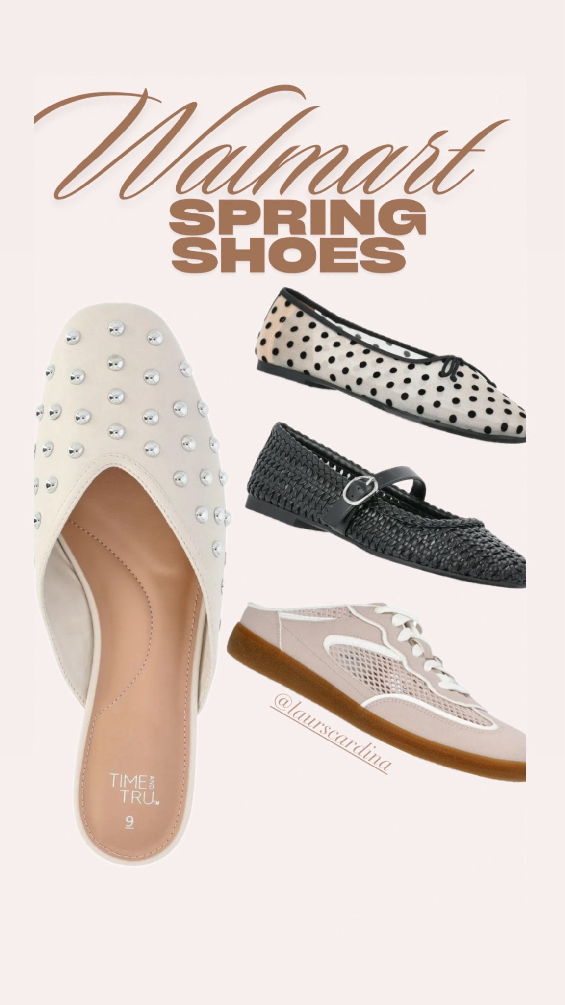 New spring shoes at Walmart I snagged! Loving these studded mules especially! They look so high end! They’ll sell out for sure! 

@walmart #walmart

#LTKootd