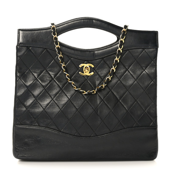 Lambskin Quilted 31 Shopping Bag Black | FASHIONPHILE (US)