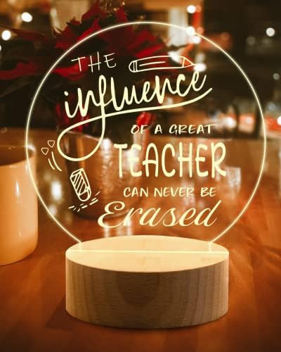 Amazon.com: Hiipeenow Teacher Gifts for Women, Acrylic Engraved Night Light 15*19CM Presents, Tea... | Amazon (US)
