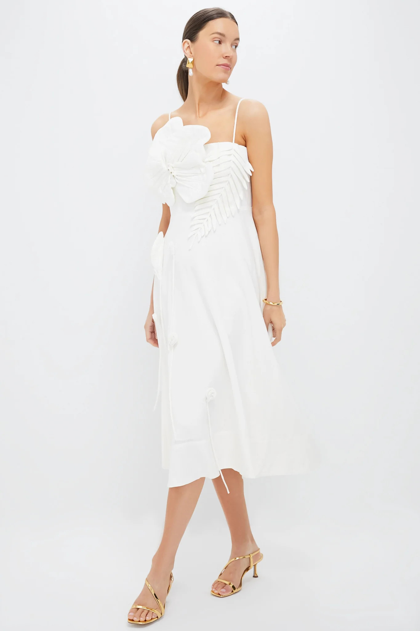 Off-White Garden Sleeveless Midi Dress | Tuckernuck (US)