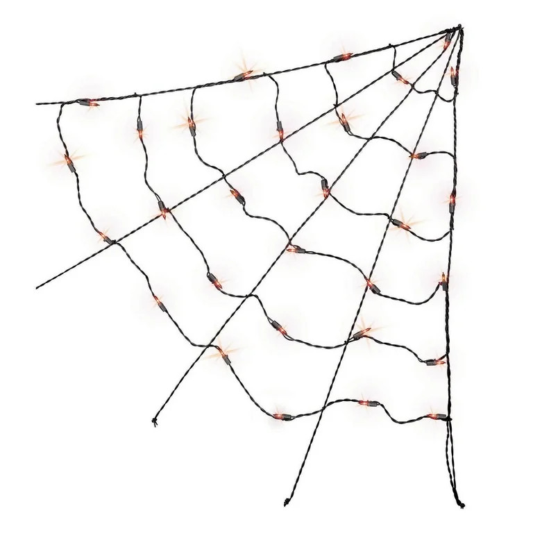 Orange Corner Web Light, 3ft, LED Minis, 30in x 30in, Halloween Indoor/Outdoor, by Way To Celebra... | Walmart (US)