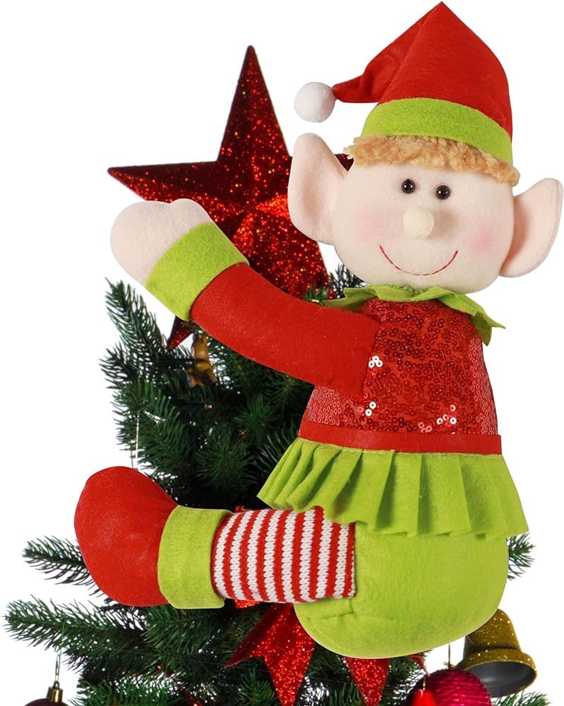 Elf Tree Topper Christmas Decorations,Unique Funny Xmas Plush Stuffed Elf Hugger Decor for Christ... | Amazon (US)
