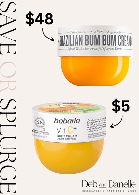 Save or splurge? 

Bum bum cream, vitamin c cream, vegan skincare, body skin scare, body lotion, clean ingredient, Deb and Danelle 

#LTKbeauty #LTKFind #LTKsalealert