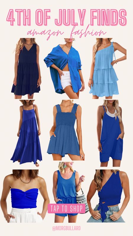4th of July Fashion | Fourth of July Fashion | Patriotic Outfits | Blue Romper | Blue Dresses | Summer Dresses | Summer Outfits 

#LTKSeasonal #LTKunder50 #LTKstyletip