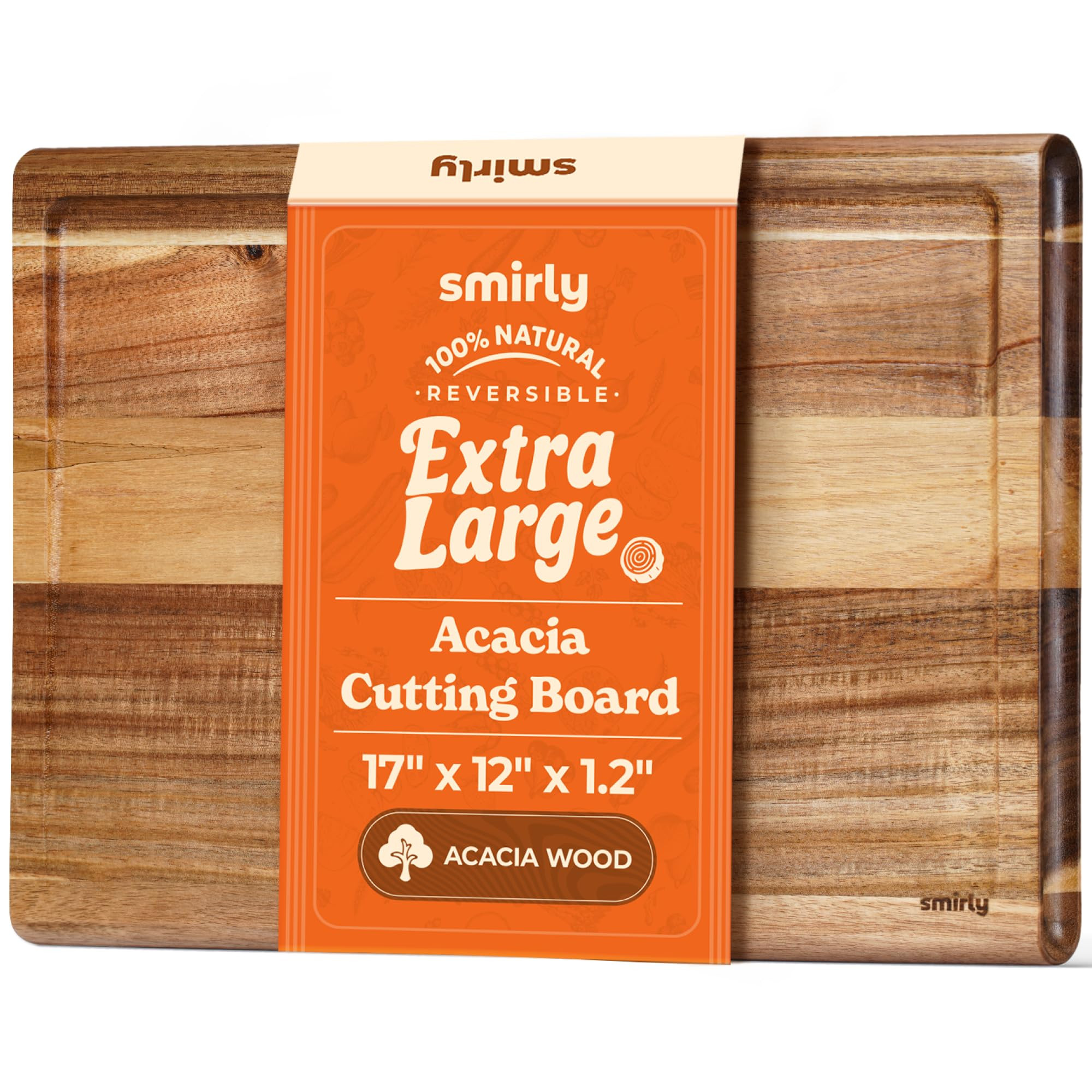 Smirly Non Toxic Cutting Boards for Kitchen [1.2" Thickness][17" Extra Large][Acacia HardWood] Cu... | Amazon (US)